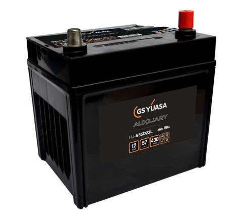 Specification Manufacturer Yuasa Battery Type Number HJ-S55D23R-B Case Size JIS D23 Battery Type AGM Sealed Maintenance Free Battery Voltage 12V Dimensions 220mm x 171mm x 227mm Capacity Rating 57Ah Cold-Start Performance CCA (EN) 385A Recommended Charge Rate 4. . D23 battery equivalent